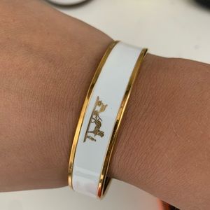 Hermès logo enamel bangle